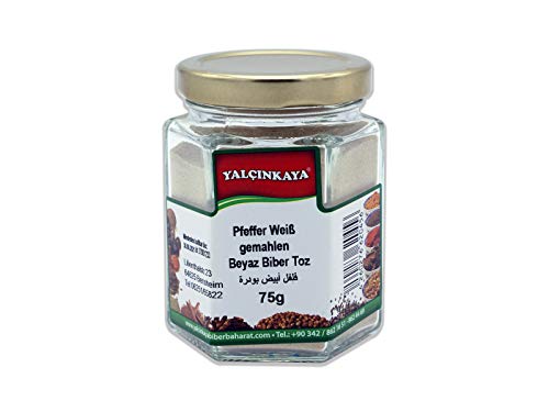 Yalçinkaya - Weißer Pfeffer - 75g - Gewürz im Glas - Pulver gemahlen - Gewürzvorrat im Glas Yalçinkaya - Weißer Pfeffer - 75g - Gewürz im Glas - Pulver gemahlen - Gewürzvorrat im Glas von Yalçinkaya