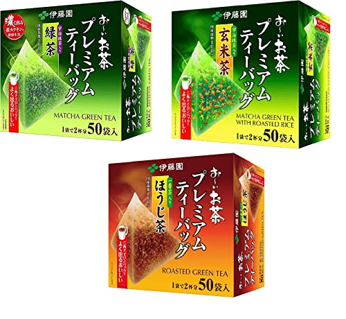 Itoen o ~ i ocha Premium japanischer grüner Tee, 3 Aroma -Set - grüner Tee mit Matcha & Genmaicha Gegrillter Reitee & Hojicha gerösteter Tee - 50 Teebeutel pro Geschmack von Yamako