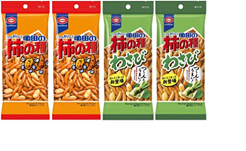 Kakinotane Snacks Japanisches Reis-Sembei-Aperitifgebäck, Set mit Chili- und Wasabi-Geschmack, hergestellt in Japan von Yamako