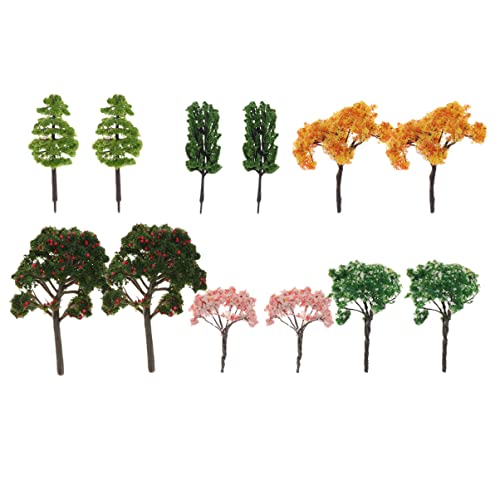 Yardwe Grün 12st Pflanze Modellbäume Mini-bäume Landschaft Landschaft Miniatur Steingarten Miniaturpflanzen von Yardwe