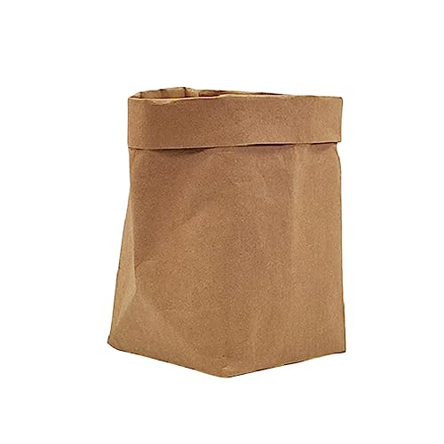 Yardwe Lebensmittelgeschäft Lunchpaket Waschbare Aufbewahrung Wiederverwendbare Einkaufstüten Für Die Küche Töpfe Für Pflanzen Waschbare Papiertüte Kraftpapier Dekor Requisiten Gewaschen von Yardwe