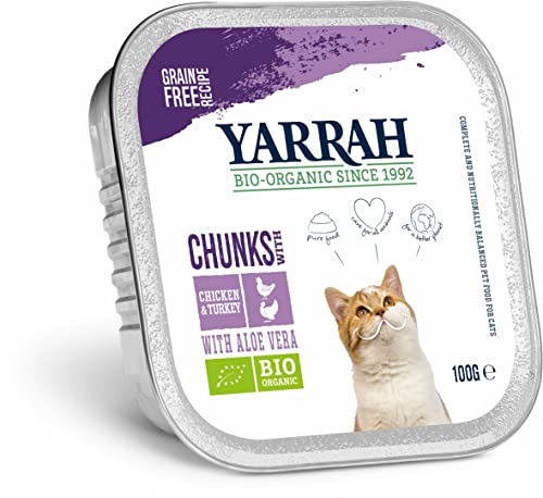 Yarrah Bio Katze Bröckchen getreidefrei Huhn & Truthahn (6 x 100 gr) von Yarrah