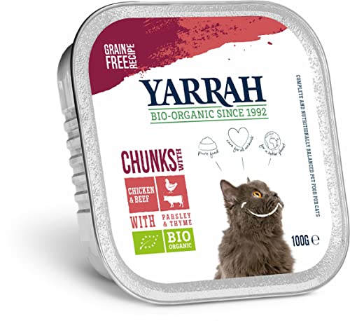 Yarrah Bio Katze Schale Bröckchen Huhn mit Rind (2 x 100 gr) von Yarrah