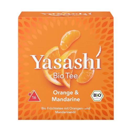 Yasashi Tee | Orange – Mandarine | 16 Pyramidenbeutel | Glutenfrei | Laktosefrei | Vegan von Yasashi
