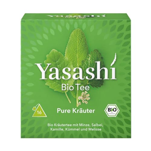 Yasashi Tee | Pure Kräuter | 16 Pyramidenbeutel | Glutenfrei | Laktosefrei | Vegan von Yasashi