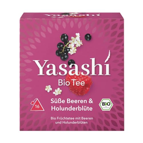 Yasashi Tee | Süße Beeren & Holunderblüte | 16 Pyramidenbeutel | Glutenfrei | Laktosefrei | Vegan von Yasashi