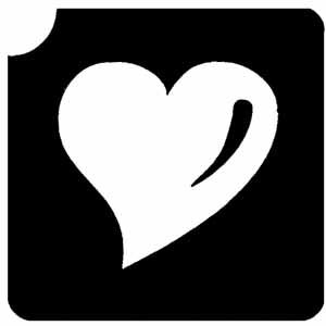 Herz mit Glanz Tattooschablone für herzliche Glitzertattoos, 4,5x4,5cm von Ybody