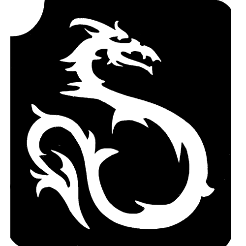 Schlängelnder Drache Tattooschablone,ideal f.Dragons Mottoparty 7,5cm von Ybody