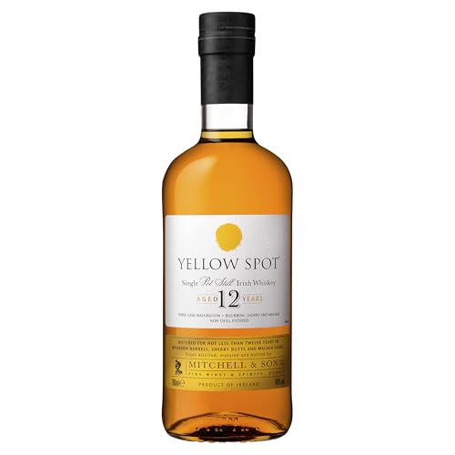 Yellow Spot 12 Jahre Whiskey – Ausdrucksstarker Whiskey mit markantem Charakter und dezent-süßlichem Nachklang aus Irland – 1 x 0,7 l von Yellow Spot