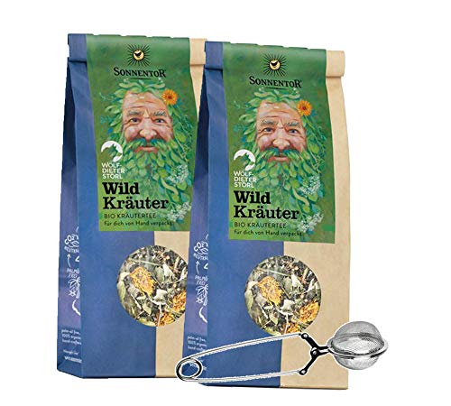 Sonnentor: 2x bio Wildkräuter Tee lose Bio-Kräuterteemischung (je 50g) + Teezange AT-BIO-301 von YellowMedia