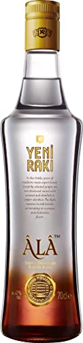 YENI RAKI ALA – ROSINEN-RAKI, DREIFACH DESTILLIERT UND IN EICHENFÄSSERN GEREIFT – 1 x 0,7l Rakı mit 47% Vol. - Hergestellt in der Türkei von Yeni Raki