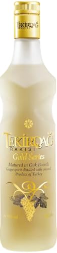 TEKIRDAG RAKISI GOLD – IN EICHENFÄSSERN GELAGERTER 100%IGER TRAUBEN-RAKI – 1x0,7l Raki mit 45% vol. - Hergestellt in der Türkei | 700 ml (1er Pack) von Tekirdag