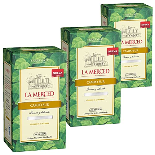 La Merced Yerba Mate Campo Sur 1.5 kg (3 x 500g) - die Reifezeit beträgt 12 Monate - Mate Tee aus Argentinien | Detox und Energie Getränk von Yerbee