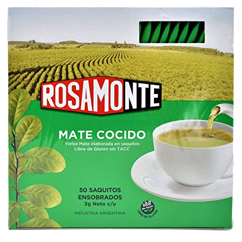 Rosamonte Yerba Mate Tee Cocido Tradicional 50 Teebeutel (150g) - die Reifezeit beträgt 12 Monate | Detox und Energie Getränk von Yerbee