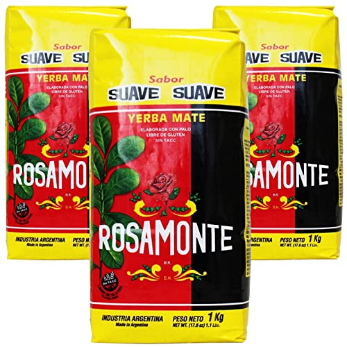 Rosamonte Yerba Mate Tee Suave 3kg (3x1kg) - die Reifezeit beträgt 12 Monate | Detox und Energie Getränk von Yerbee