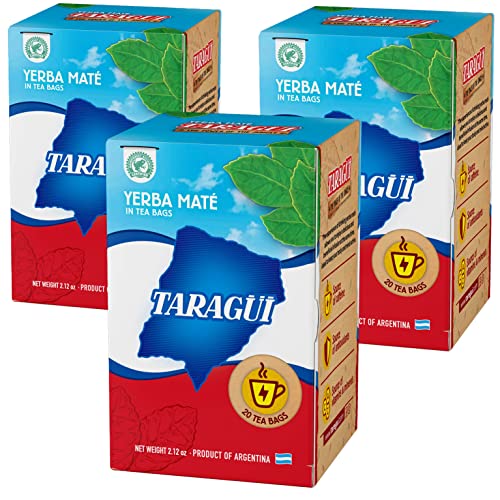Taragui Yerba Mate 60 Teebeutel (180g) | Mate Tee aus Argentinien - die Reifezeit beträgt 12 Monate | Detox und Energie Getränk von Yerbee