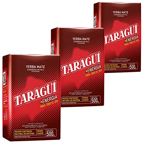 Taragui Yerba Mate Tee Energia 1.5 kg (500g x 3) | Mate Tee aus Argentinien - die Reifezeit beträgt 12 Monate | Detox und Energie Getränk von Yerbee