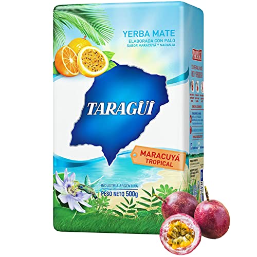 Taragui Yerba Mate Tee Maracuya Tropical 500g | Mate Tee aus Argentinien - die Reifezeit beträgt 12 Monate | Detox und Energie Getränk von Yerbee