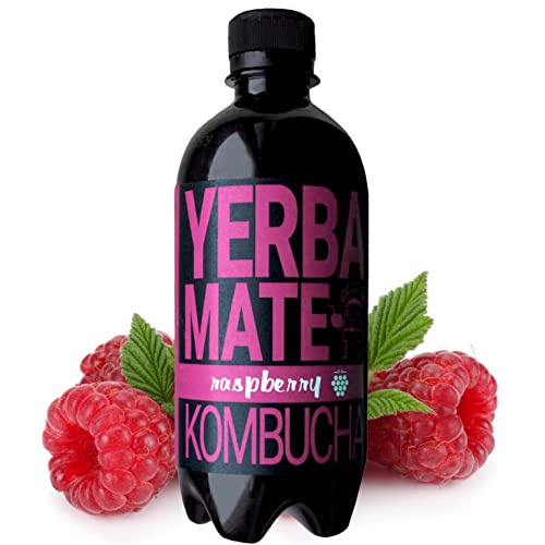 Yerba Mate Kombucha Tee Himbeere 400 ml Pilz Drink | 100% Natürliches Fermentiertes Tee Getränk – Grüner Tee mit Lebender Kombucha-Kultur von Yerbee