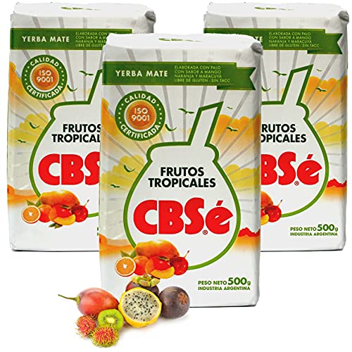 Yerba Mate Tee CBSé Frutos Tropicales 1.5 kg (0.5 kg x 3) aus Argentinien | Detox und Energie Getränk von Yerbee