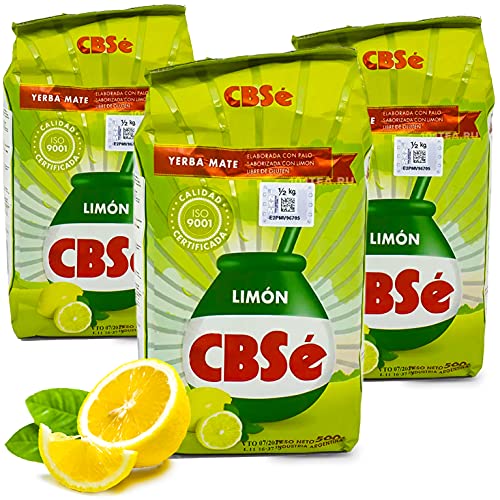 Yerba Mate Tee CBSé Limon 1.5 kg (0.5 kg x 3) aus Argentinien | Detox und Energie Getränk von Yerbee