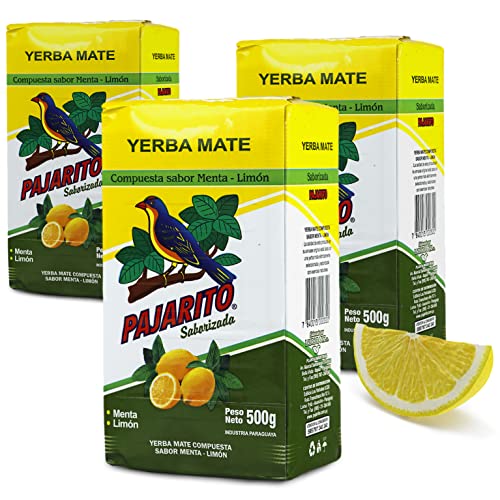 Yerba Mate Tee Pajarito Limon/Zitrone 1.5 kg (3 x 500g) | Yerba Mate aus Paraguay | Detox und Energie Getränk von Yerbee