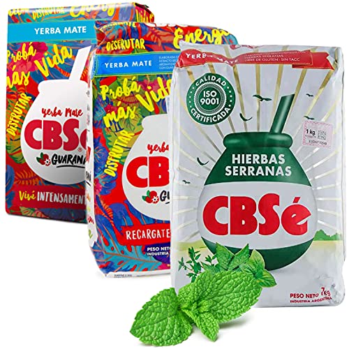 Yerba Mate Tee Set: CBSe Guarana 1 kg + CBSe Hierbas Serranas 0.5 kg | Mate Tee aus Argentinien | Detox und Energie Getränk von Yerbee