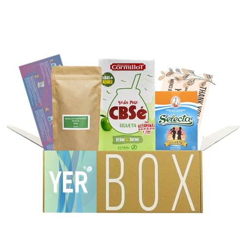YERBOX Yerba Mate Tee Set: Brazilian green mate silueta 200g + Selecta Silueta 250g + CBSe Silueta 500g von Yerbee