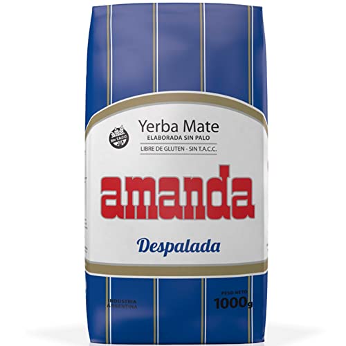 Amanda Yerba Mate Tee Despalada 1 kg + Geschenk Probe (40g) |Reich an Vitaminen und Antioxidantien | Wachmacher Tee mit Koffein | Stoffwechsel beschleunigt | Argentinien von Yerbox