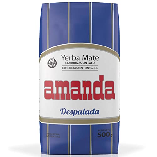 Amanda Yerba Mate Tee Despalada 500g + Geschenk Probe (40g) |Reich an Vitaminen und Antioxidantien | Wachmacher Tee mit Koffein | Stoffwechsel beschleunigt | Argentinien von Yerbox