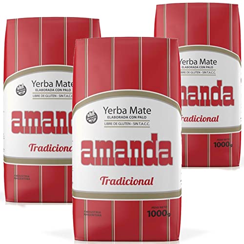 Amanda Yerba Mate Tee Tradicional 3 kg + Geschenk Probe (40g) |Reich an Vitaminen und Antioxidantien | Wachmacher Tee mit Koffein | Stoffwechsel beschleunigt | Argentinien von Yerbox
