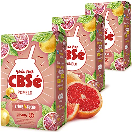 CBSé Yerba Mate Tee Pomelo/Grapefruit 1.5kg (500g x 3) + Geschenk Probe (40g): Reich an Antioxidantien, Vitaminen, beschleunigt den Stoffwechsel, zuckerfrei | Argentinien von Yerbox