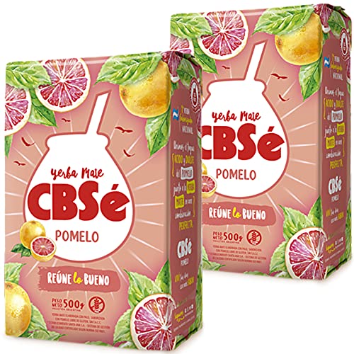 CBSé Yerba Mate Tee Pomelo/Grapefruit 1kg (500g x 2) + Geschenk Probe (40g) : Reich an Antioxidantien, Vitaminen, beschleunigt den Stoffwechsel, zuckerfrei | Argentinien von Yerbox