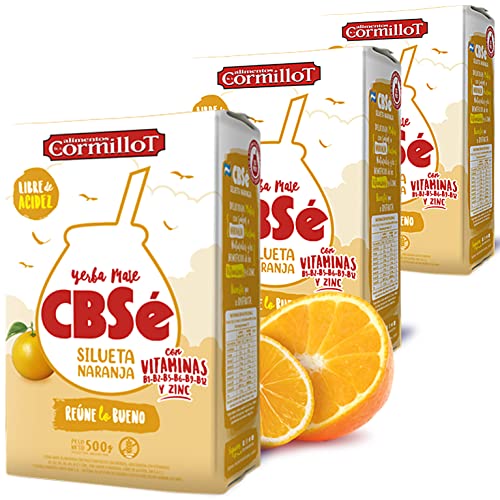 CBSé Yerba Mate Tee Silueta Naranja 1.5kg (500g x 3) + Geschenk Probe (40g) : Reich an Antioxidantien, Vitaminen, beschleunigt den Stoffwechsel, zuckerfrei | Argentinien von Yerbox