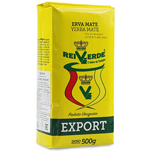 Erva Mate Tee Rei Verde Export Traditional 0.5 kg + Geschenk Probe (40g): Reich an Antioxidantien, Vitaminen, beschleunigt den Stoffwechsel, zuckerfrei | Brasilien von Yerbox