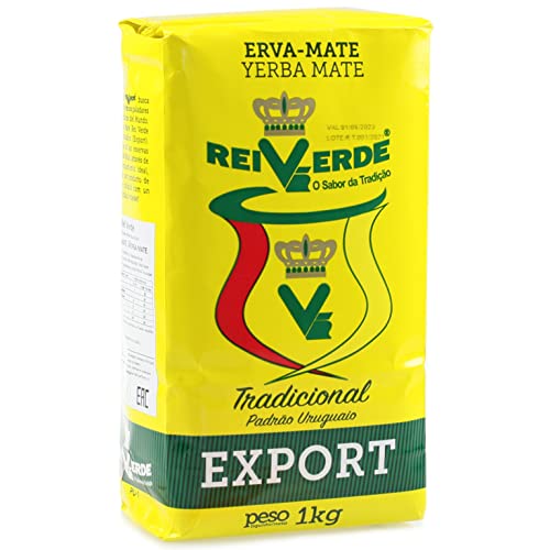 Erva Mate Tee Rei Verde Export Traditional 1 kg + Geschenk Probe (40g): Reich an Antioxidantien, Vitaminen, beschleunigt den Stoffwechsel, zuckerfrei | Brasilien von Yerbox