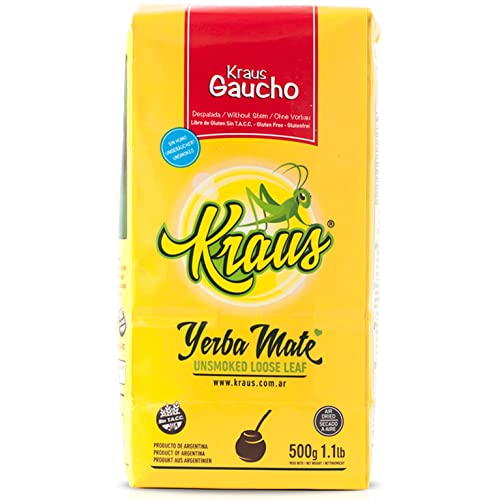 🌿 Kraus Yerba Mate Tee Gaucho Sin Palo 500g + Geschenk Probe (40g):🧉Reich an Antioxidantien und Vitaminen, beschleunigt den Stoffwechsel, zuckerfrei | Argentinien 🇦🇷 von Yerbox