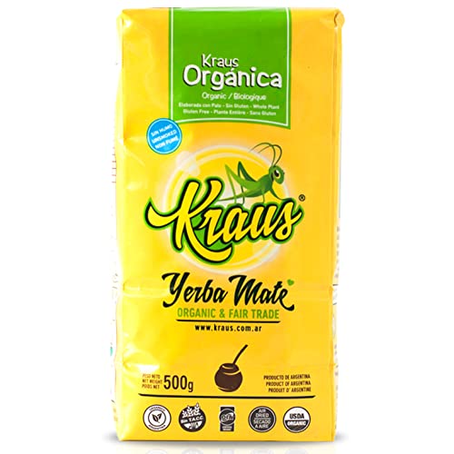 Kraus Yerba Mate Tee Traditional Con Palo 500g + Geschenk Probe (40g):Reich an Antioxidantien und Vitaminen, beschleunigt den Stoffwechsel, zuckerfrei | Argentinien von Yerbox