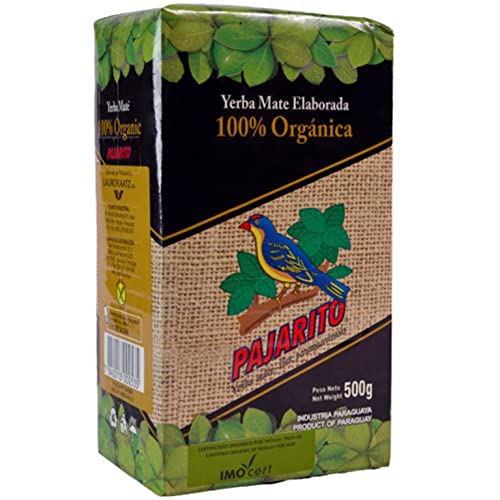 Pajarito Yerba Mate Tee Organica 500g + Geschenk Probe (40g): Reich an Antioxidantien und Vitaminen, beschleunigt den Stoffwechsel, zuckerfrei | Paraguay von Yerbox