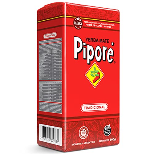 🌿 Pipore Yerba Mate Tee Tradicional 500g + Geschenk Probe (40g):🧉Reich an Antioxidantien und Vitaminen, beschleunigt den Stoffwechsel, zuckerfrei | Argentinien 🇦🇷 von Yerbox