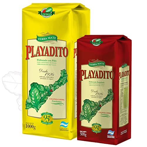 Playadito Yerba Mate Tee Traditional 1kg + Despalada 500g + Geschenk Probe (40g):Reich an Antioxidantien und Vitaminen, beschleunigt den Stoffwechsel, zuckerfrei | Argentinien von Yerbox
