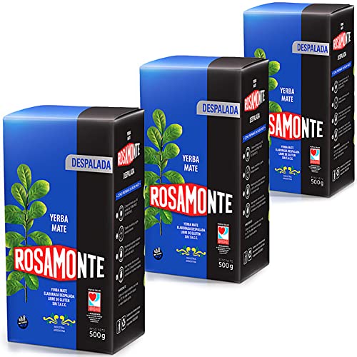 Rosamonte Yerba Mate Tee Despalada 1.5kg (500g x 3) + Geschenk Probe (40g):Reich an Antioxidantien und Vitaminen, beschleunigt den Stoffwechsel, zuckerfrei | Argentinien von Yerbox
