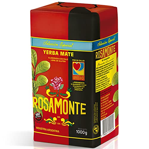 Rosamonte Yerba Mate Tee Seleccion Especial 1kg (500g x 2) + Geschenk Probe (40g):Reich an Antioxidantien und Vitaminen, beschleunigt den Stoffwechsel, zuckerfrei | Argentinien von Yerbox