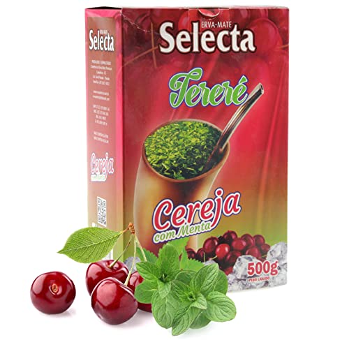 Selecta Erva Mate Tee Terere Kirschminze 0.5 kg + Geschenk Probe (50g): Reich an Antioxidantien und Vitaminen, beschleunigt den Stoffwechsel, zuckerfrei | Brasilien von Yerbox