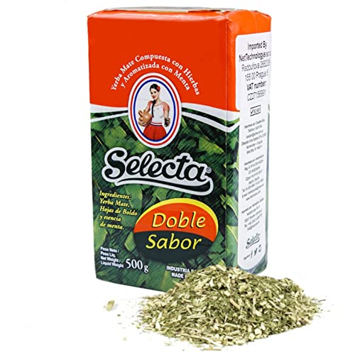 Selecta Yerba Mate Tee Doppel Sabor 0.5 kg + Geschenk Probe (40g): Reich an Antioxidantien und Vitaminen, beschleunigt den Stoffwechsel, zuckerfrei | Paraguay von Yerbox