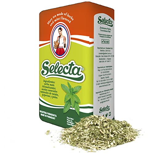 Selecta Yerba Mate Tee Minze 0.5 kg + Geschenk Probe (40g): Reich an Antioxidantien und Vitaminen, beschleunigt den Stoffwechsel, zuckerfrei | Paraguay von Yerbox