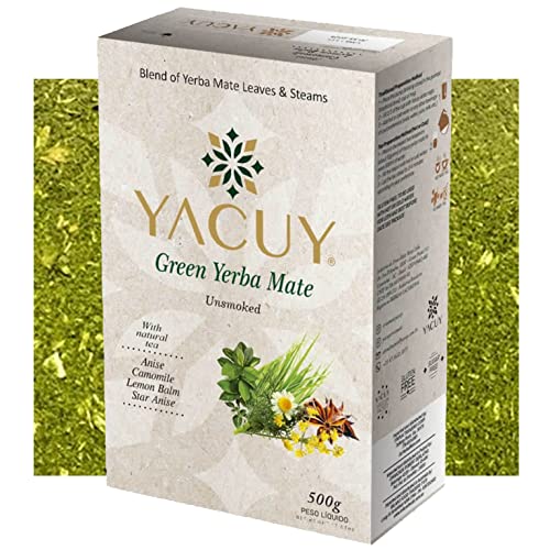 Yacuy Yerba Mate Tee Camomile Fennel 0.5 kg + Geschenk Probe (40g): Reich an Antioxidantien, Vitaminen, beschleunigt den Stoffwechsel, zuckerfrei | Brasilien von Yerbox