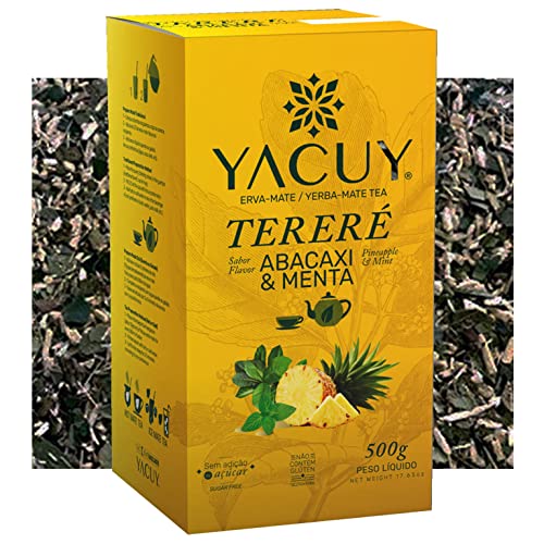 Yacuy Yerba Mate Tee Terere Ananas Minze 0.5 kg + Geschenk Probe (40g): Reich an Antioxidantien, Vitaminen, beschleunigt den Stoffwechsel, zuckerfrei | Brasilien von Yerbox