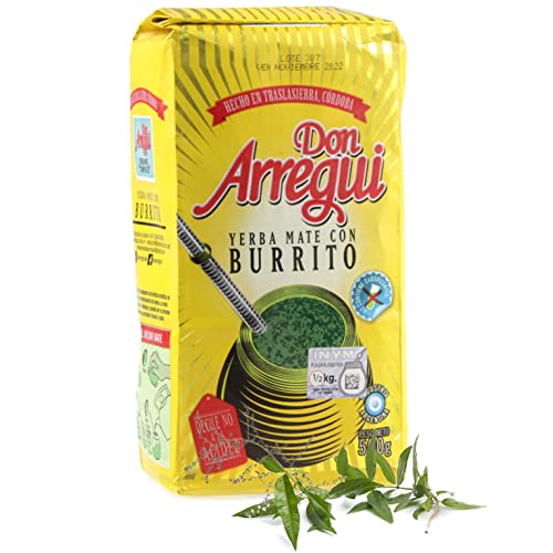Yerba Mate Tee Don Arregui Burrito 0.5 kg + Geschenk Probe (40g): Reich an Antioxidantien, Vitaminen, beschleunigt den Stoffwechsel, zuckerfrei | Argentinien von Yerbox