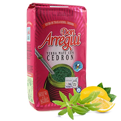 Yerba Mate Tee Don Arregui Cedron 0.5 kg + Geschenk Probe (40g): Reich an Antioxidantien, Vitaminen, beschleunigt den Stoffwechsel, zuckerfrei | Argentinien von Yerbox